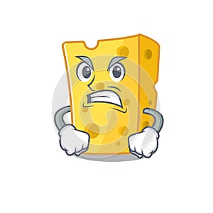 Emmental cheese cartoon character design having angry face