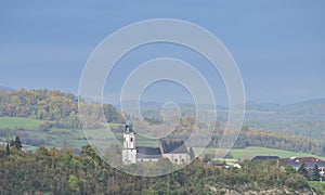 Emmersdorf an der Donau on a misty day