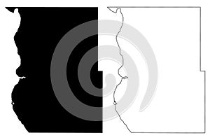 Emmons County, North Dakota State U.S. county, United States of America, USA, U.S., US map vector illustration, scribble sketch