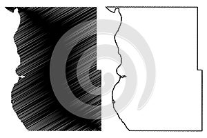 Emmons County, North Dakota State U.S. county, United States of America, USA, U.S., US map vector illustration, scribble sketch