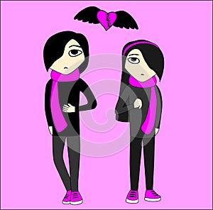 Emo boy and girl