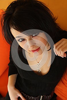 Emo girl portrait photo