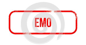 Emo - red grunge rubber, stamp