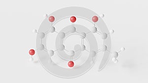 emodin molecule 3d, molecular structure, ball and stick model, structural chemical formula anthraquinone family photo