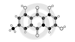 emodin molecule, structural chemical formula, ball-and-stick model, isolated image anthraquinone family, aloe photo