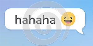 Hahaha message bubble smiley emoji photo