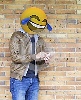 Emoji ballhead man laughing