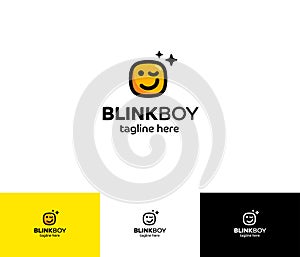 Emoji Blink Boy Logo