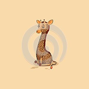 Emoji character cartoon Giraffe sad and frustrated