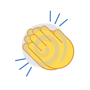 Emoji clap hand emoticon set encouragement cartoon applause icon. Clap hands vector icon