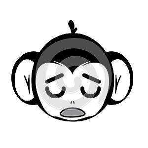 Emoji Cute Monkey Sad