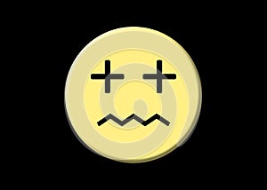 Emoji dead face pale yellow