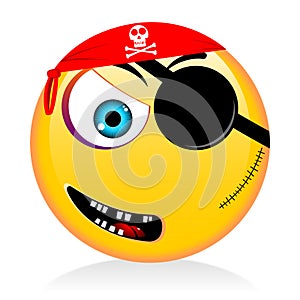 Emoji, emoticon - pirat concept photo