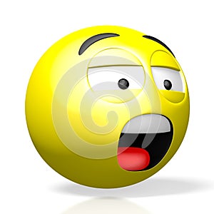 Emoji/ emoticon - sad/ scared/ bored/ grumpy - 3D rendering