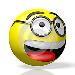 Emoji/ emoticon - wearing glasses/ nerd - 3D rendering