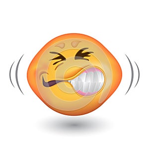 Emoji with emotions of aggression, anger, incontinence