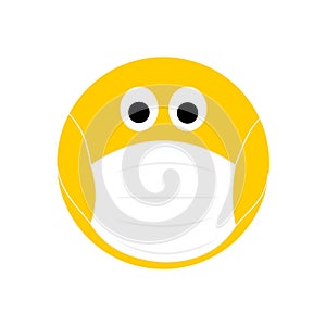 Emoji with face mask looking worried