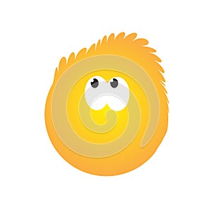 Emoji with Funny Blowsy Hair - Simple Emoticon on White Background