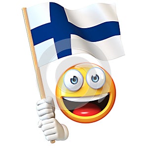 Emoji holding Finland flag