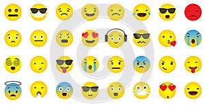 Emoji icon collection with different emotional faces