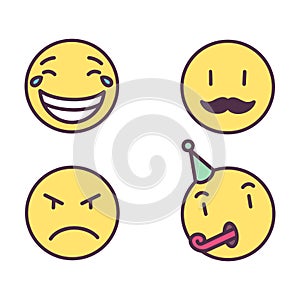 Emoji Icon Face Expression Illustration. Modern Vector Design in Minimal Style