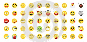 50 Emoji icon set. Included the icons as happy, emotion, face, feeling, emoticon and more. photo