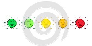 Emoji isolated colored faces or emotion icon. Colorful smiles in fun chat