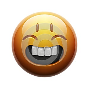 Emoji isolated on white background, laughing face emoticon Generative AI