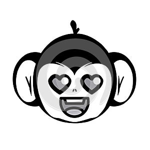 Emoji Cute Monkey Love