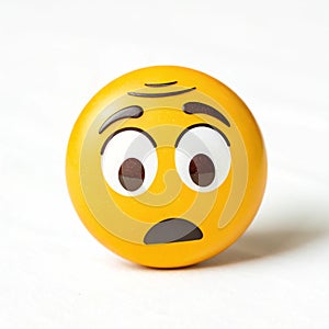 Emoji with Questioning Expression isolated on white background
