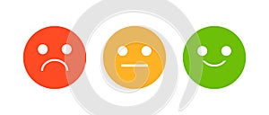 Emoji rating system vector isolated. Smiley face icon collection