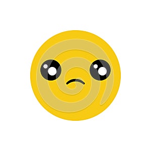 Emoji sad face vector isolated on white background. Emoji sad face for web site, app, ui and t shirt. Vector illustration
