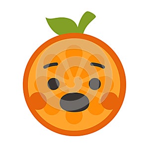 Emoji - scream orange smile. Isolated vector.