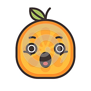 Emoji - scream orange smile. Isolated vector.