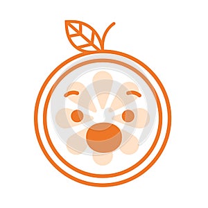 Emoji - scream orange smile. Isolated vector.