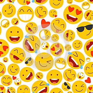 Emoji seamless pattern