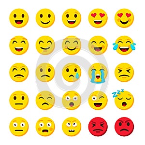 Emoji set. Emoticon cartoon emojis symbols digital chat objects vector icons