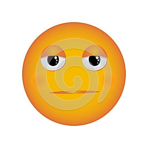 Emoji without smile, puzzled smiley. Round smiley with a gradient. Vector icon for social networks isolated