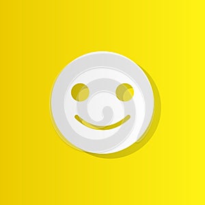 emoji smile white icon with shadow