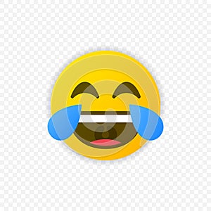 Emoji Tear Laugh. Smiley emoticons symbol vector icon. Vector EPS 10