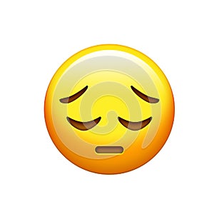 Emoji yellow disappointed, upset face and closing eyes icon