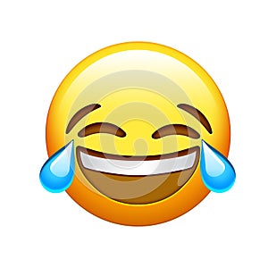 Emoji yellow face lol laugh and crying tear icon