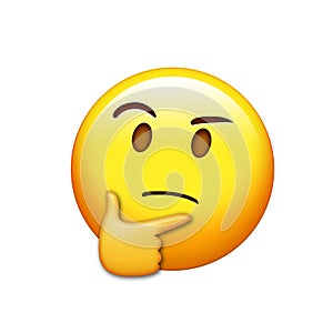 Emoji yellow pondering face with right hand icon