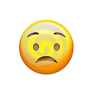 Emoji yellow sad, upset face with frown icon