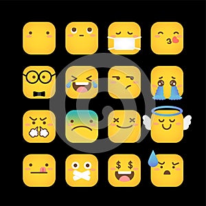Emoji yellow square set 2