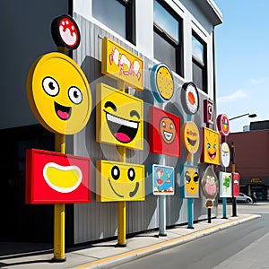 Emojis breathing life into urban signages with their expressiveness