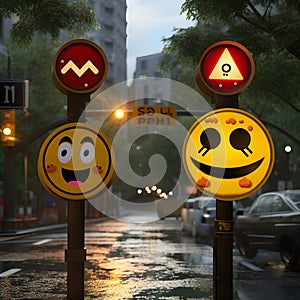 Emojis breathing life into urban signages with their expressiveness