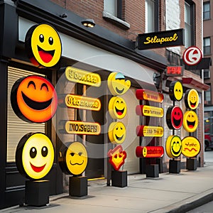 Emojis bringing life, character, and whimsy to urban signages