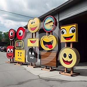 Emojis bringing life to urban signages