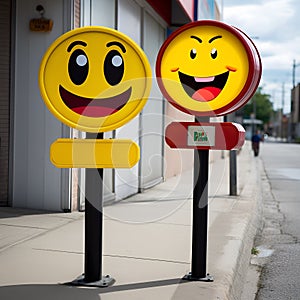 Emojis bringing visibility and character to street signages